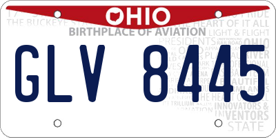 OH license plate GLV8445