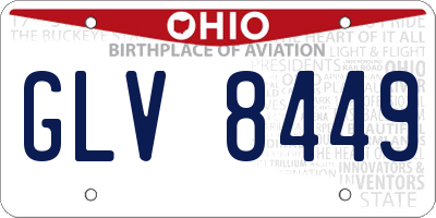 OH license plate GLV8449