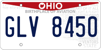 OH license plate GLV8450