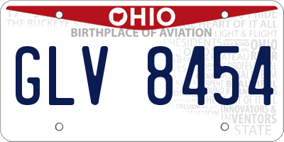 OH license plate GLV8454