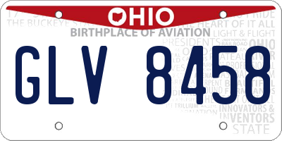 OH license plate GLV8458