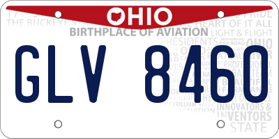 OH license plate GLV8460