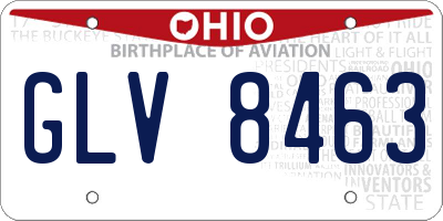 OH license plate GLV8463