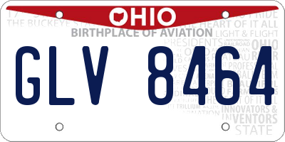 OH license plate GLV8464