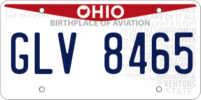 OH license plate GLV8465
