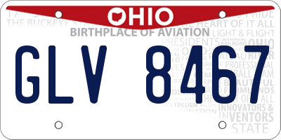 OH license plate GLV8467