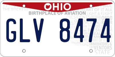 OH license plate GLV8474
