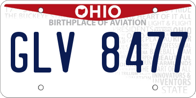 OH license plate GLV8477
