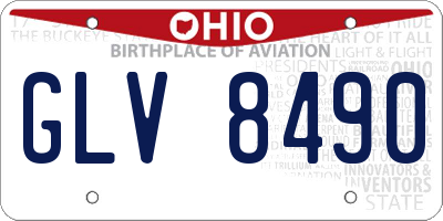 OH license plate GLV8490