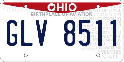 OH license plate GLV8511