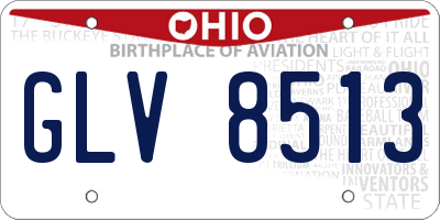 OH license plate GLV8513