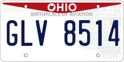OH license plate GLV8514