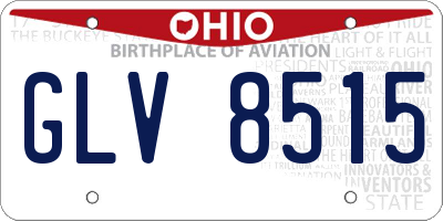 OH license plate GLV8515