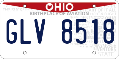 OH license plate GLV8518