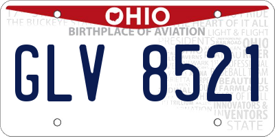 OH license plate GLV8521
