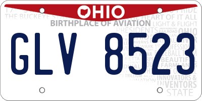 OH license plate GLV8523
