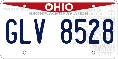 OH license plate GLV8528