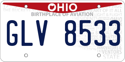 OH license plate GLV8533