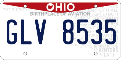OH license plate GLV8535