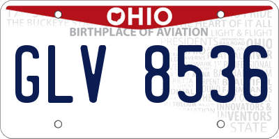 OH license plate GLV8536