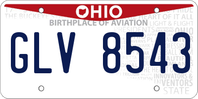 OH license plate GLV8543