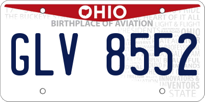 OH license plate GLV8552