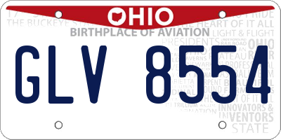 OH license plate GLV8554