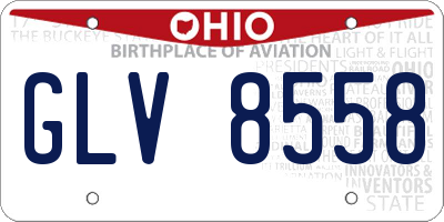 OH license plate GLV8558