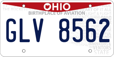 OH license plate GLV8562