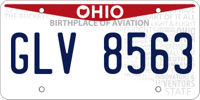 OH license plate GLV8563