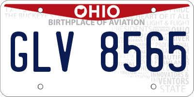 OH license plate GLV8565