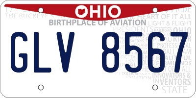 OH license plate GLV8567
