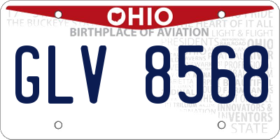 OH license plate GLV8568