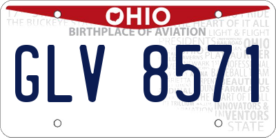 OH license plate GLV8571