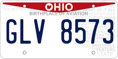 OH license plate GLV8573