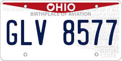 OH license plate GLV8577