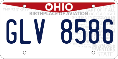 OH license plate GLV8586