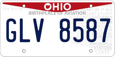 OH license plate GLV8587