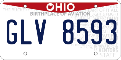 OH license plate GLV8593