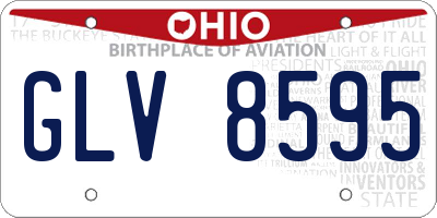 OH license plate GLV8595