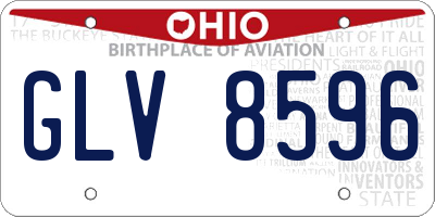 OH license plate GLV8596
