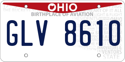 OH license plate GLV8610