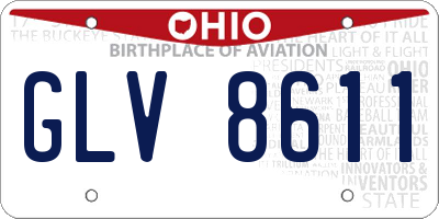 OH license plate GLV8611