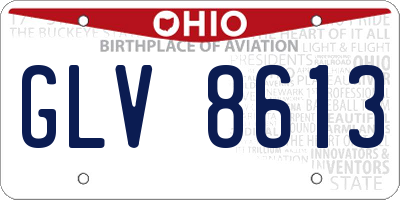 OH license plate GLV8613