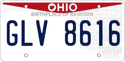 OH license plate GLV8616