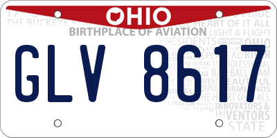 OH license plate GLV8617