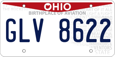 OH license plate GLV8622