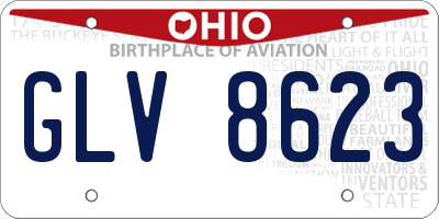 OH license plate GLV8623