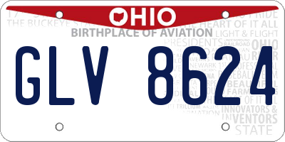 OH license plate GLV8624