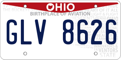 OH license plate GLV8626